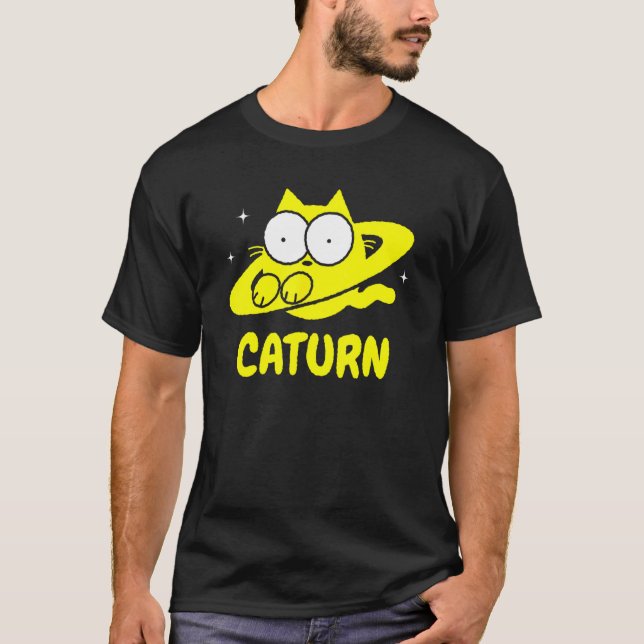 T-shirt Chat de Saturne  Espace Saturne Doodle (Devant)