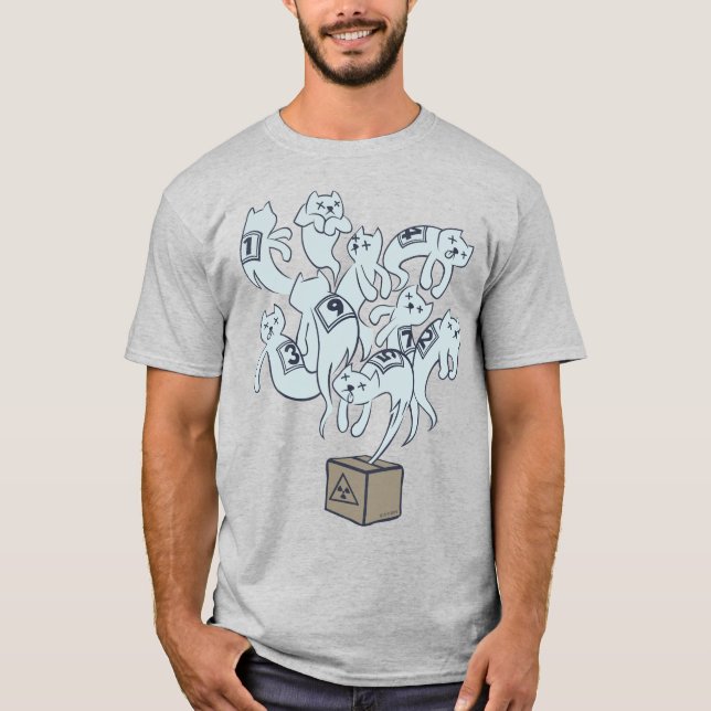 T-shirt Chat de Schrödinger les 9 vies (Devant)