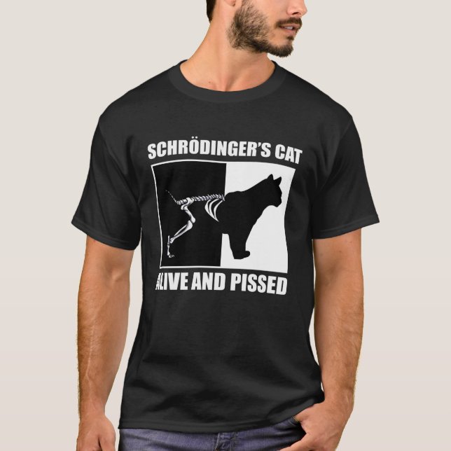 T-shirt Chat de Schrödinger Physique Mathématiques Science (Devant)