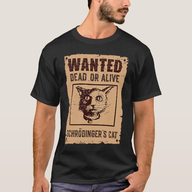 T-shirt Chat de Schrödinger Science recherché mort & vivan (Devant)