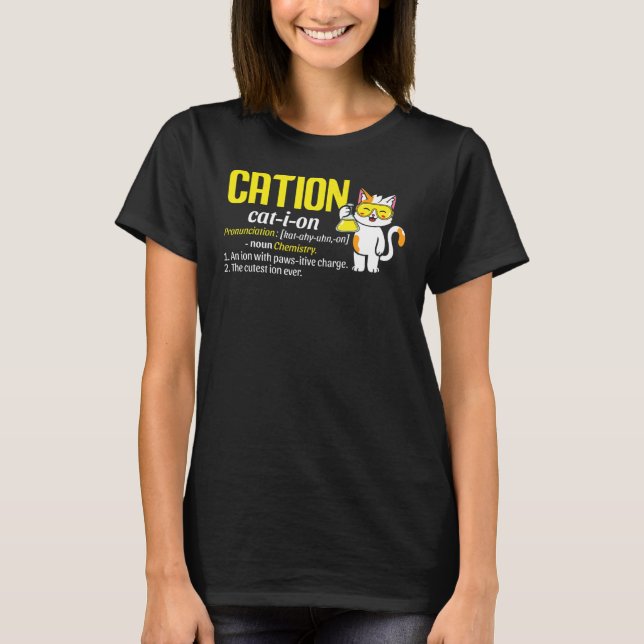 T-shirt Chat de science drôle de chimie de cation nerd ens (Devant)