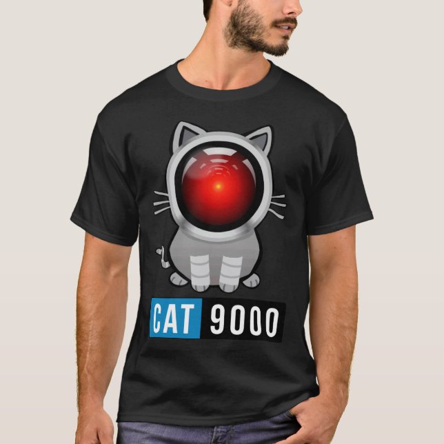 T-shirt Chat de science-fiction sur l'intelligence artific (Devant)