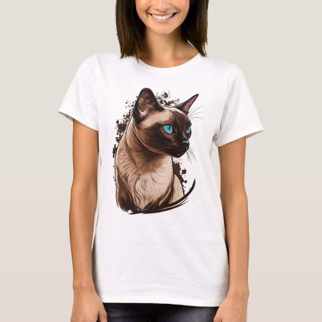 T-shirt Chat de Siamese (Devant)