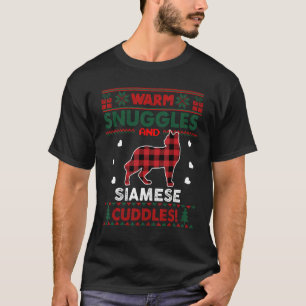 T-shirt Chat de Siamese Cute Chat Xmas Vilain Chandail de