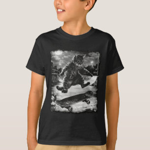 T-shirt Chat de skate drôle chat rue meme hommes femmes 