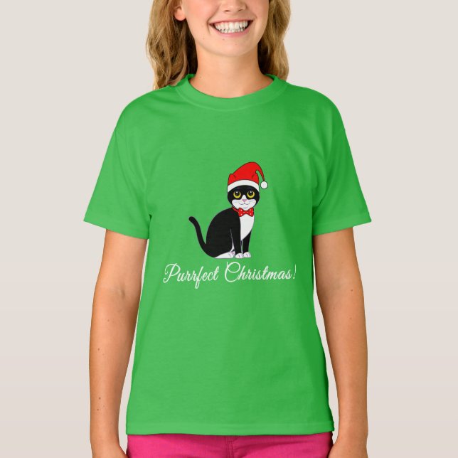 T-shirt Chat de smoking de Noël de Purrfect dans le (Devant)
