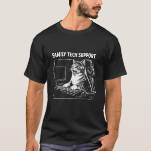 T-shirt Chat de soutien technique familial drôle de répara