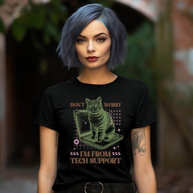 T-shirt Chat de soutien technique informatique  (Créateur téléchargé)