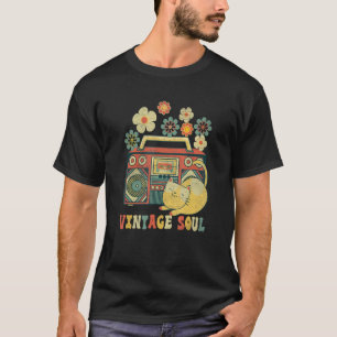 T-shirt Chat de style groovy Fleur d'âme Chat fleur sauvag