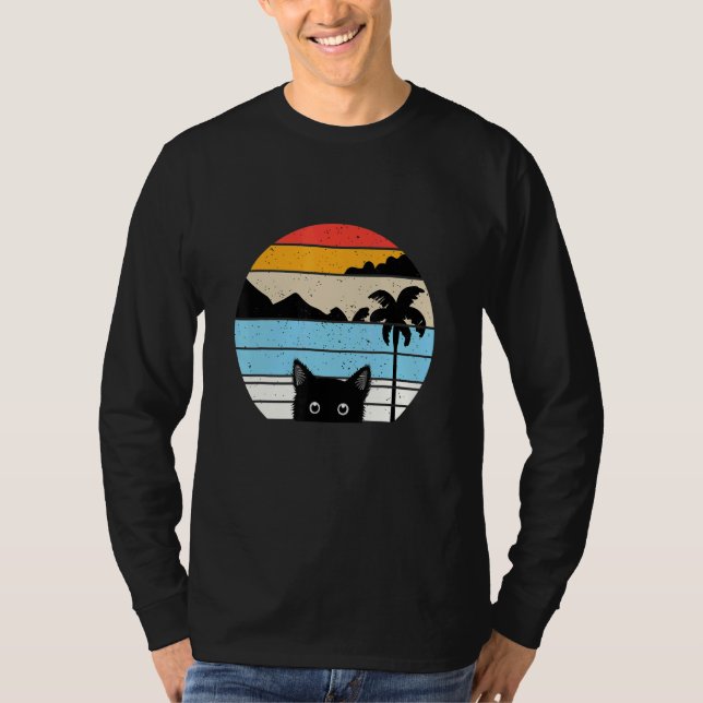 T-shirt Chat de style rétro animal 5 (Devant)