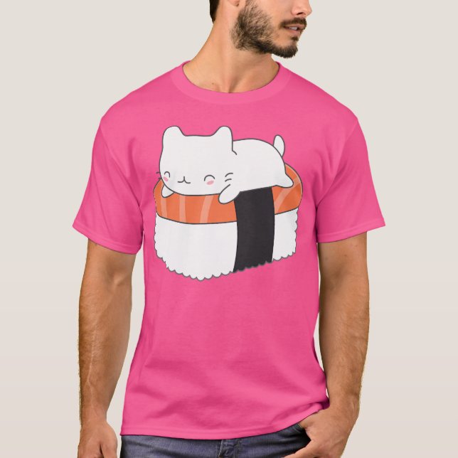 T-shirt Chat de Sushi Kawaii (Devant)