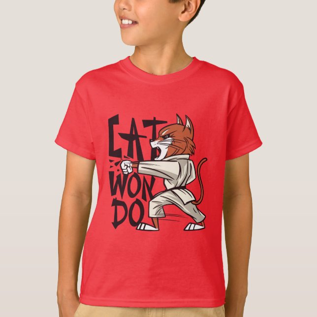 T-shirt Chat de Taekwondo  (Devant)
