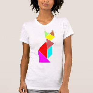 T-shirt chat de tangram
