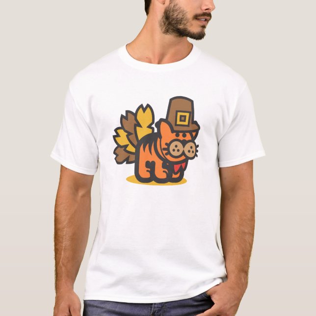 T-shirt Chat de thanksgiving (Devant)