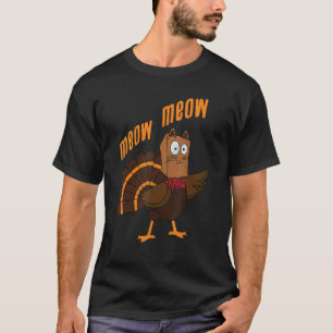 T-shirt Chat de Thanksgiving Chat Faux Miaou Dinde de Than