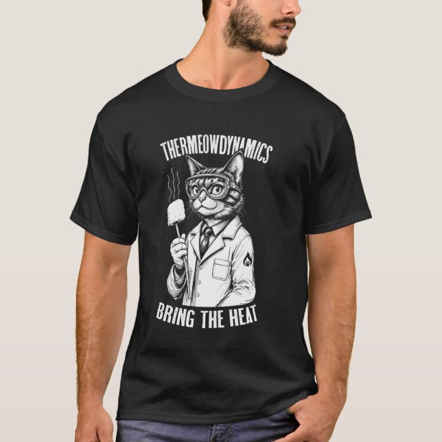 T-shirt Chat de thermodynamique Thermeowdynamics Marshmall (Devant)