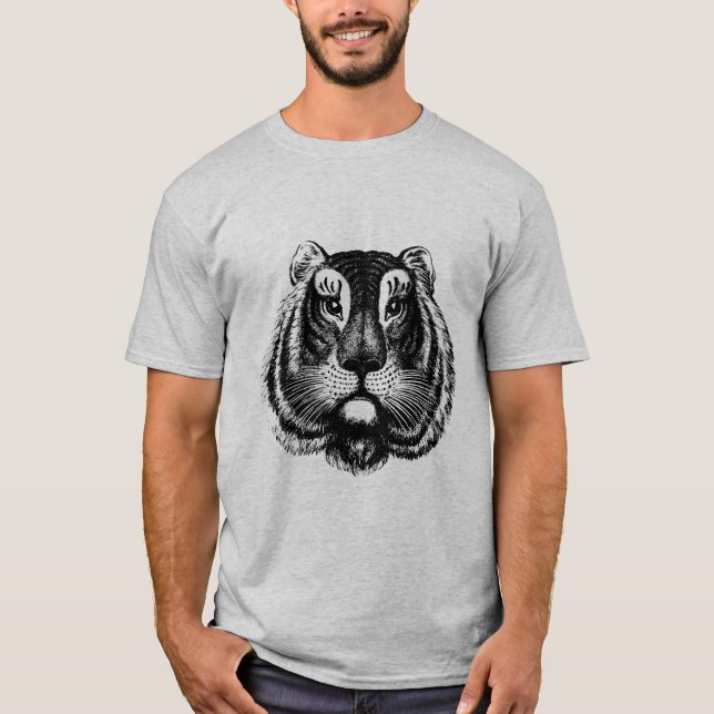 T-shirt Chat de tigre antique (Devant)