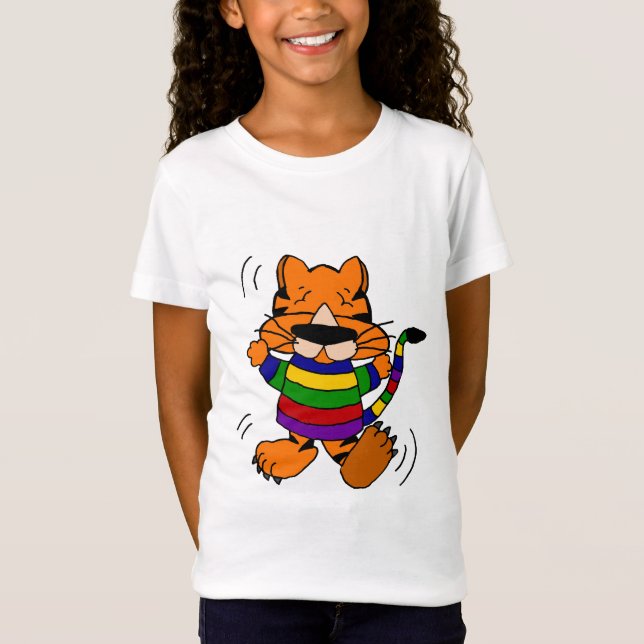 T-Shirt Chat de tigre de danse (Devant)