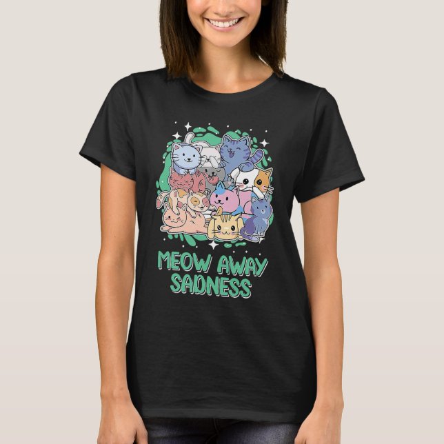 T-shirt Chat de tristesse éloignée  Citations positives Ch (Devant)