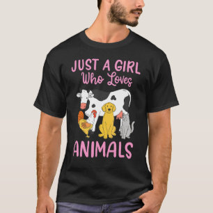 T-shirt Chat De Vache Chien De Poulet Juste Une Fille Qui
