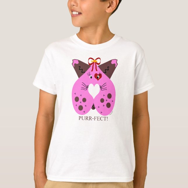 T-shirt Chat de Valentine Kitty de Ronronnement-Fect (Devant)