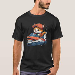 T-shirt Chat de vedette sur le pilotage de vedette
