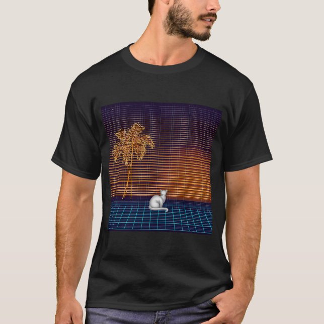 T-shirt Chat de veille néon (Devant)