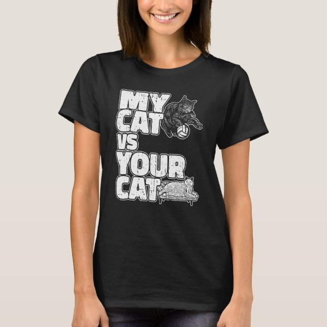 T-shirt Chat de volley-ball (Devant)