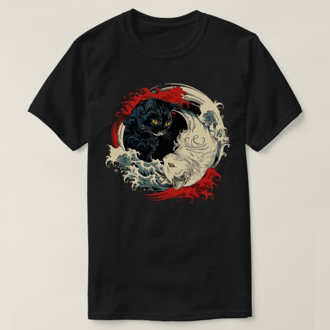 T-shirt Chat de Yin yang (Design devant)