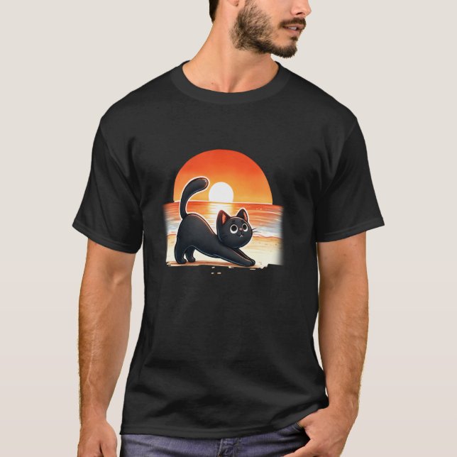 T-shirt Chat de yoga, chat de méditation (Devant)
