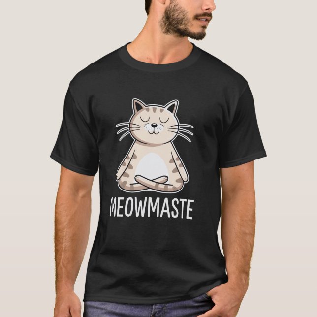 T-shirt Chat de yoga, chat de méditation (Devant)