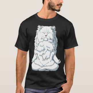 T-shirt Chat de Yoga Chat Perse