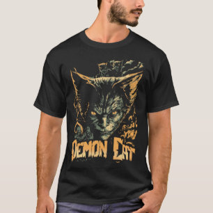T-shirt Chat Démon Chat Méchant Sinistre Kitty