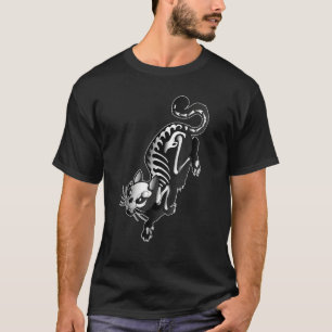 T-shirt Chat déplaisant Squelette Halloween Horreur Animal