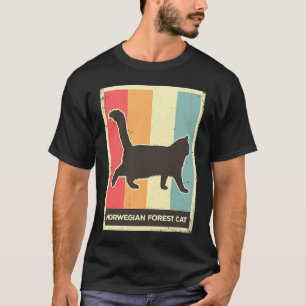 T-shirt Chat des forêts norvégiennes Poster Animal Vintag