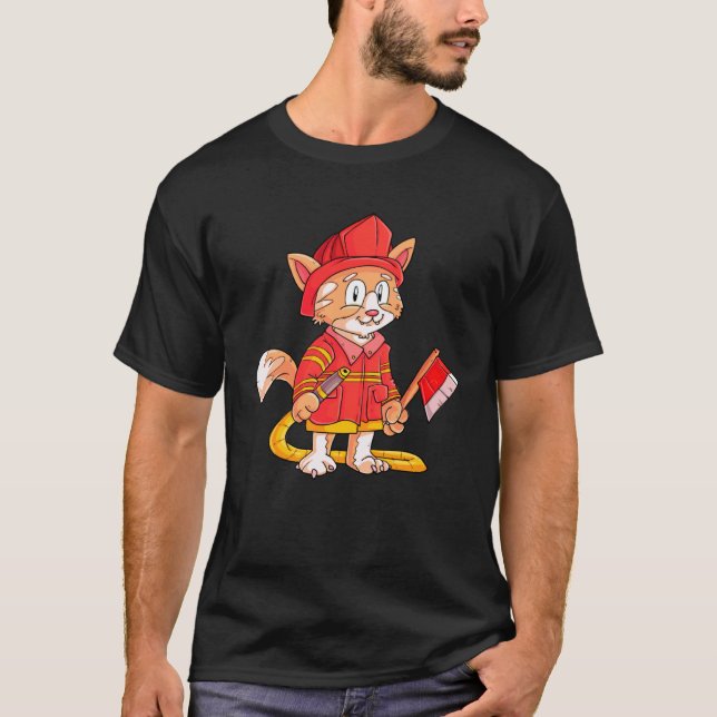 T-shirt chat des pompiers (Devant)