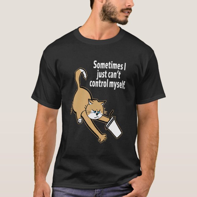 T-shirt Chat désagréable avec des problèmes de contrôle (Devant)