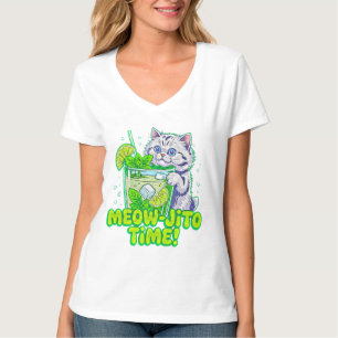 T-shirt Chat d'été Meow-Jito Time - Femmes Félines Tropica