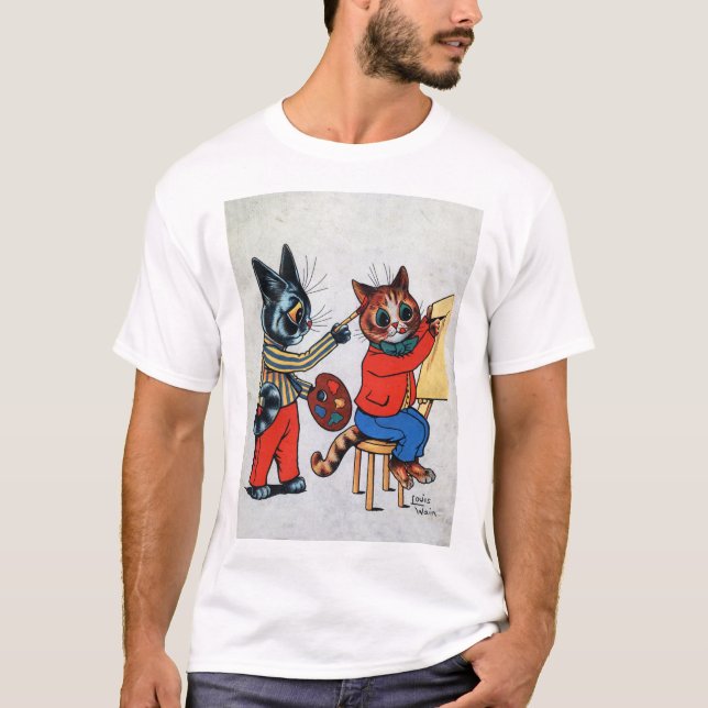 T-shirt Chat Deux Peintres, Louis Wain (Devant)