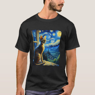 T-shirt Chat Devon Rex Nuit Étoilée Devon Rex