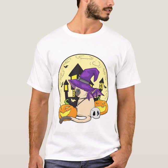 T-shirt Chat d'Halloween (Devant)