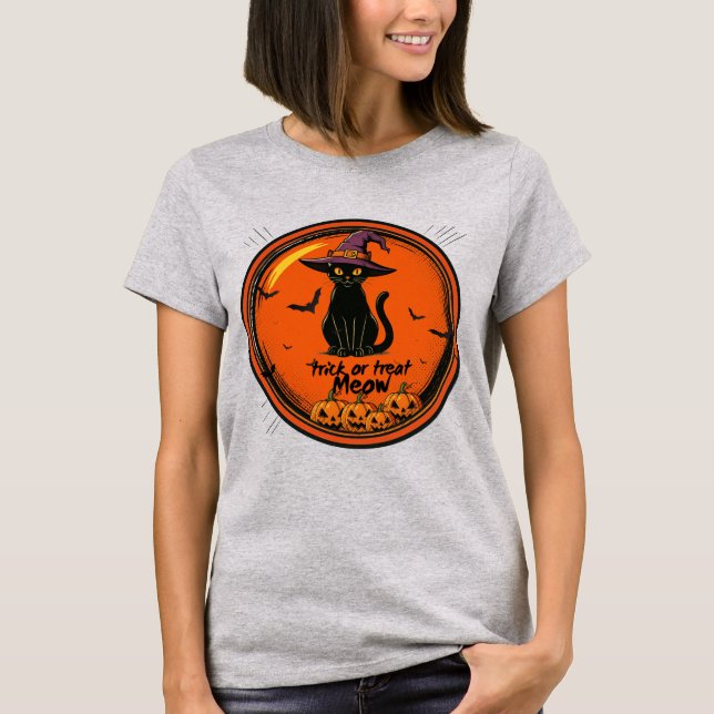 T-shirt chat d'Halloween  (Devant)