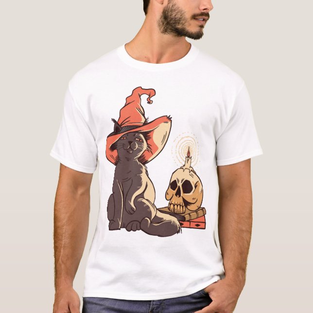 T-shirt chat d'Halloween (Devant)