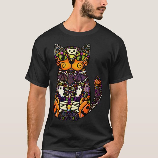T-shirt Chat d'Halloween (Devant)