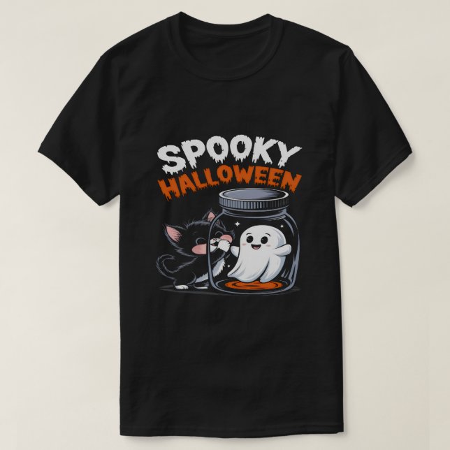 T-shirt Chat d'Halloween amusant et design Éffrayant Fun (Design devant)