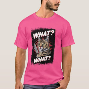 T-shirt Chat d'Halloween avec couteau Drôle d'animal chat