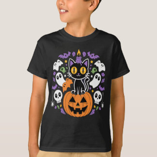 T-shirt Chat d'Halloween - Chat noir Éffrayant
