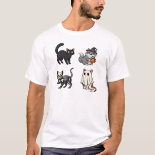 T-shirt Chat d'Halloween  Félin inspiré effrayant et stylé