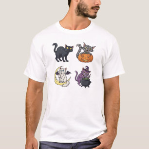 T-shirt Chat d'Halloween Félin Inspiré Épouvantable et Élé