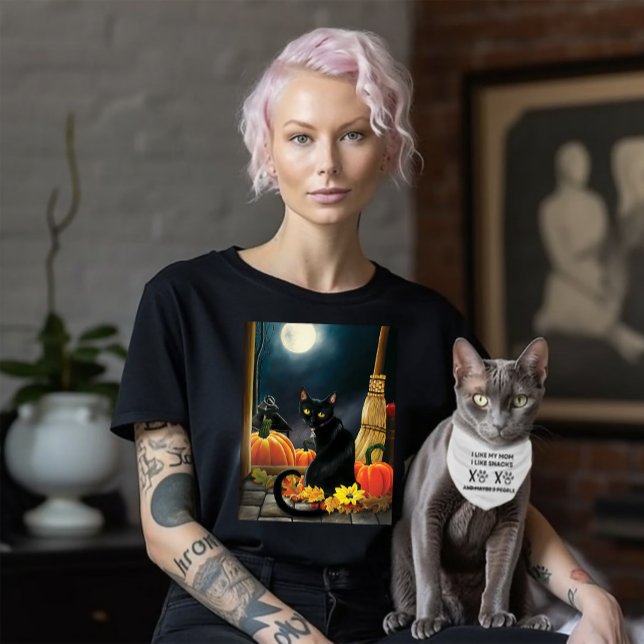 T-shirt Chat d'Halloween noir (Créateur téléchargé)